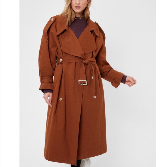 Oversized size 2 belted  trench coat - Picture 2 of 6